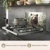 Bruine beer - Wilde dieren - Bloemen - Planten keuken achterwand spatscherm klein -usp_FR