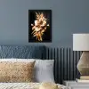 Bloemen - Goud - Graffiti - Zwart - Abstract fotolijst zwart zonder passe partout klein -sfeer3