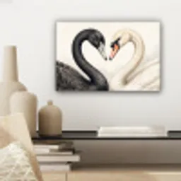 Zwanen - Hartvorm - Dieren canvas 2cm klein -sfeer6