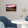 Bloemen - Bergen - Landschap - Nacht - Lucht - Roze poster papier klein -sfeer3