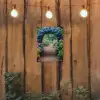 Doorkijk - Bloemen - Hortensia - Pad tuinposter los doek klein -sfeer1