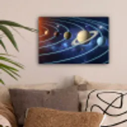 Ruimte - Zonnestelsel - Blauw canvas 2cm klein -sfeer1