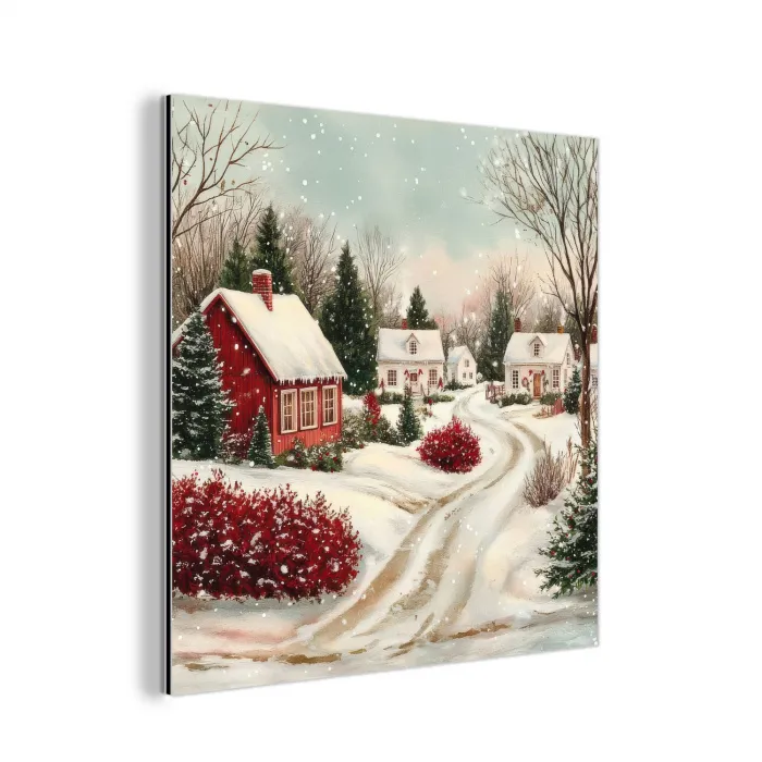 Kerstsfeer - Landelijk - Rood aluminium wit klein -3d