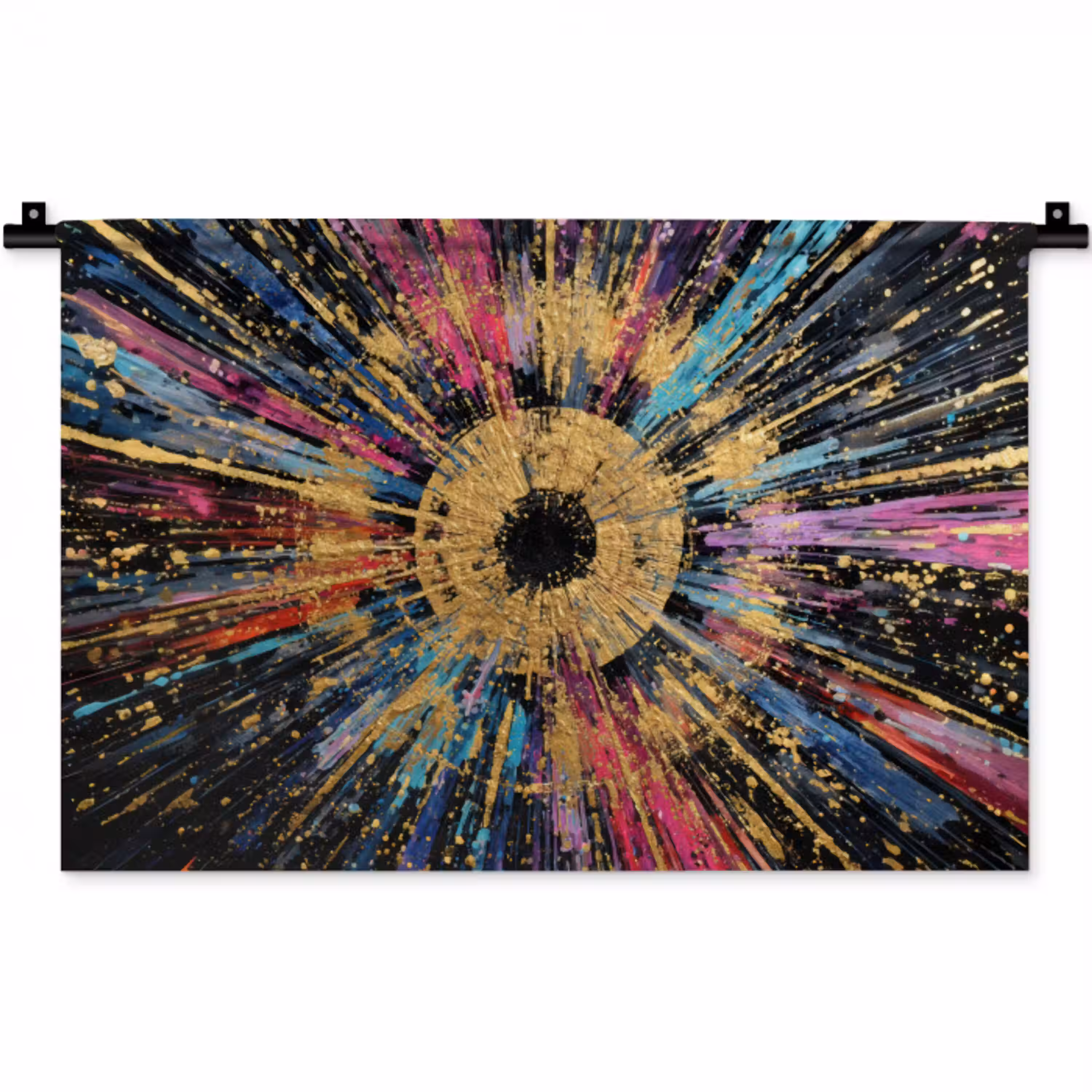 Explosie - Goud - Kleurrijk - Abstract Wandkleed katoen klein -zz3d