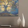 Boom - Levensboom - Blauw - Goud PET vilt klein -sfeer6_closeup