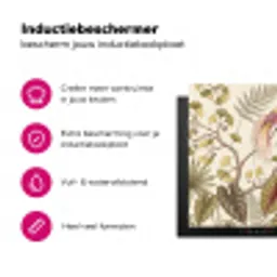 Vogels - Tropisch - Botanisch - Roze Inductie beschermer vinyl 3mm klein -wsfeer2_website
