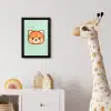Rode panda - Groen - Cartoon fotolijst zwart zonder passe partout klein -usfeer4_kinderkamer