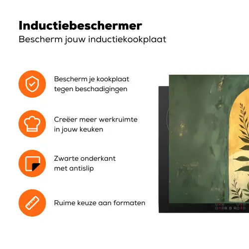 Plant - Bloemen - Wit Inductie beschermer vinyl 3mm klein -zzzzzzz-td-ups