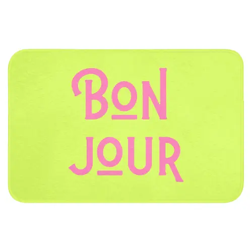 Groen - Roze bonjour - art-deco Badmat klein -3d
