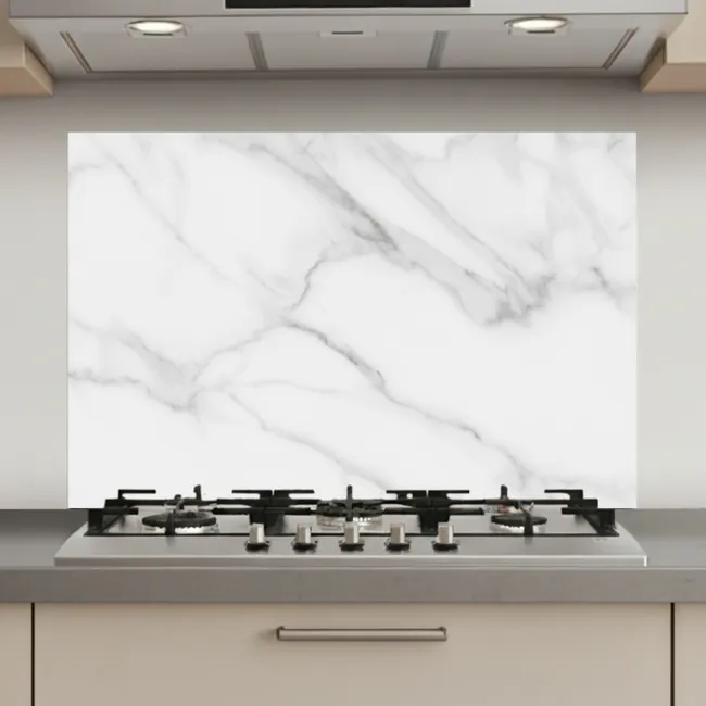 Marmer - Structuur - Wit - Grijs - Steen - Marmerlook keuken achterwand spatscherm klein -3d_website