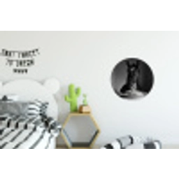 Paard - Bord - Pasta - Tafelkleed - Zwart Wit - Dieren Wandcirkel aluminium klein -kinderkamer