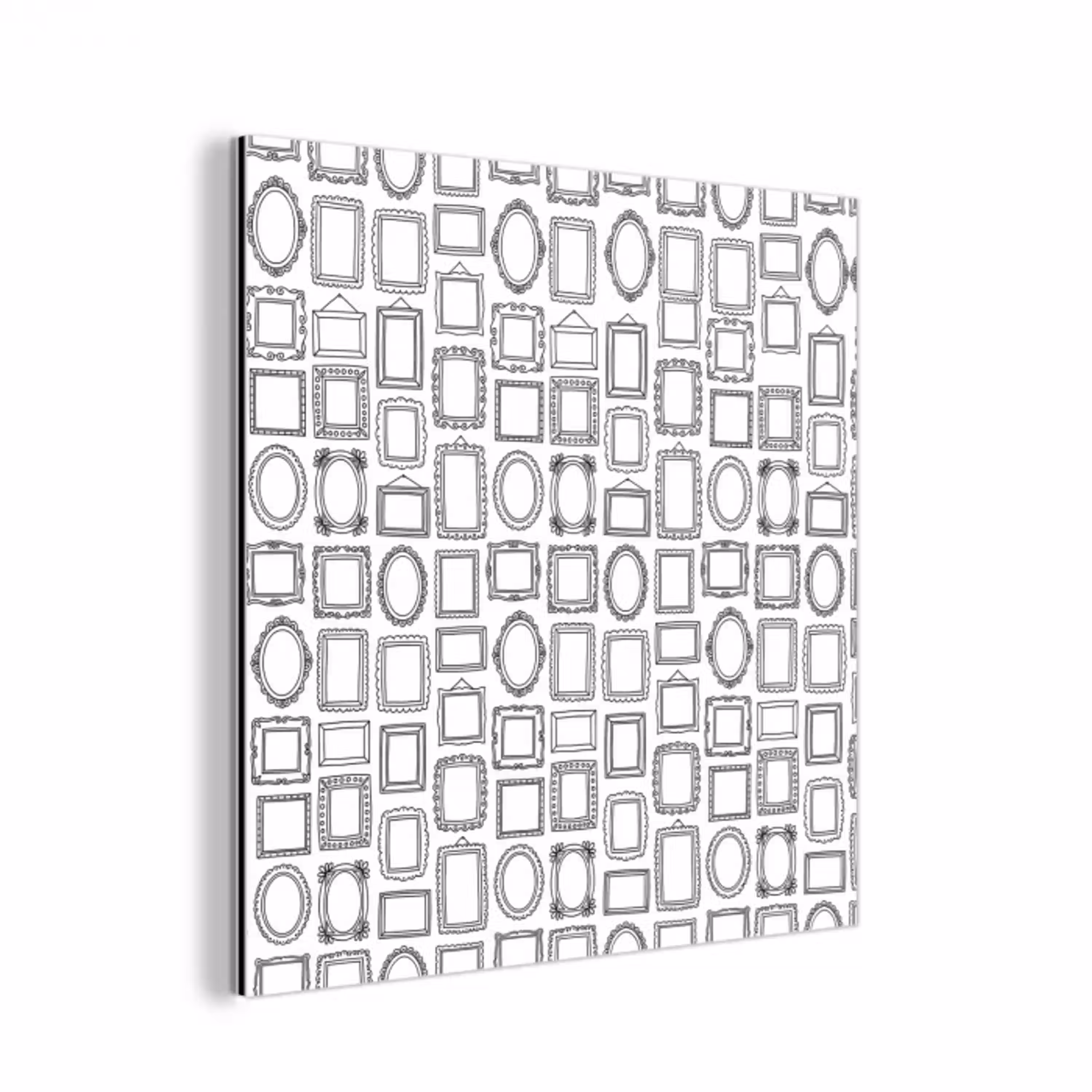 Lijsten - Patroon - Decoratie - Schets - Zwart-wit aluminium wit klein -3d