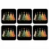 Kerstbomen - Kleurrijk - Lichtjes - Ster onderzetter kurk middel -3d
