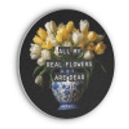 Quotes - Bloem - Tulp - Geel Akoestische PET Vilt - Rond klein -3d