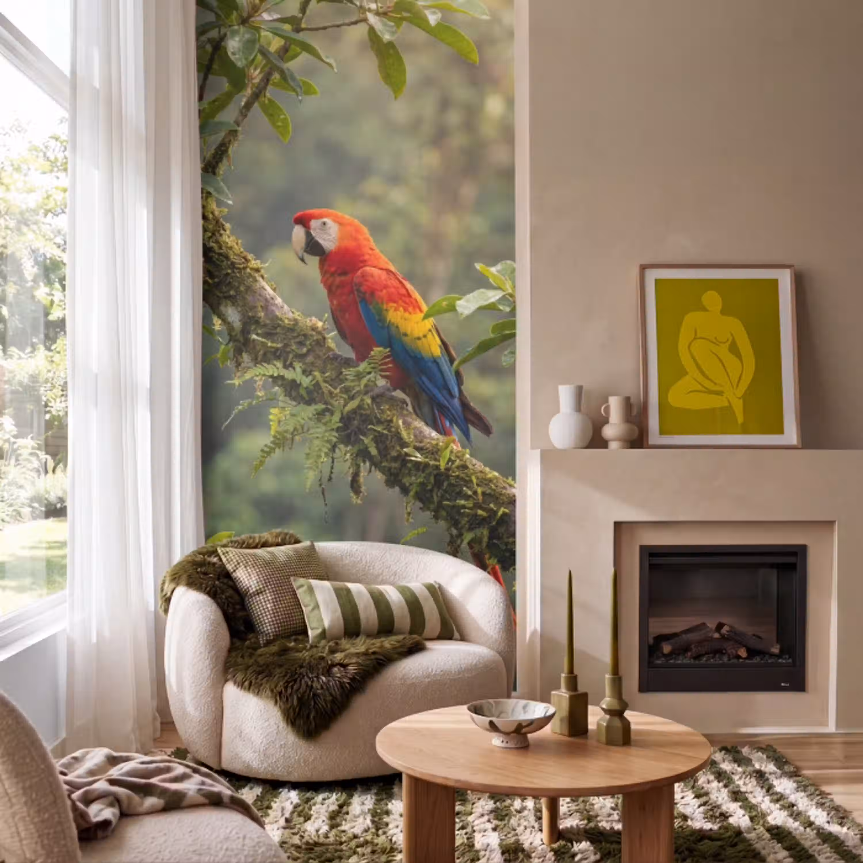Ara - Jungle - Rood Behang Vlies klein -sfeer2