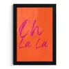 Oh la la - Oranje - Roze - Grafisch fotolijst zwart zonder passe partout klein -3d
