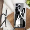 Buldog - Zwart - Abstract - Vlakken Hoesje iPhone 16 Pro Max met koord klein -sfeer4