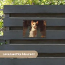 Kat - Geschilderd - Artistiek - Wit tuinposter los doek klein -sfeer3