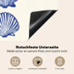 Schelpen - Blauw - Patroon Inductie beschermer vinyl 3mm middel -tsfeer4_DE