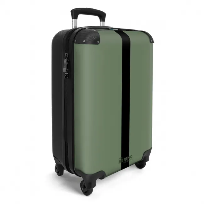 Minimal - Grijsgroen met zwarte streep NBS - Handbagage koffer - Unisex middel -productfoto_3d