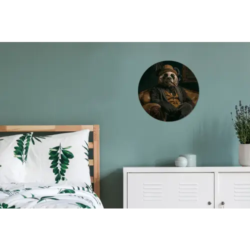 Panda - Hoed - Bril - Pak Wandcirkel aluminium klein -slaapkamer