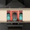 Lantaarn - Deur - Turquoise keuken achterwand spatscherm klein -sfeer1