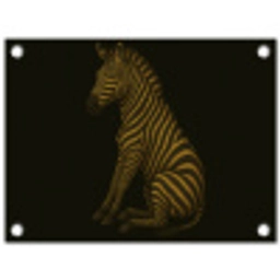 Zebra - Strepen - Goud tuinposter los doek klein -3d