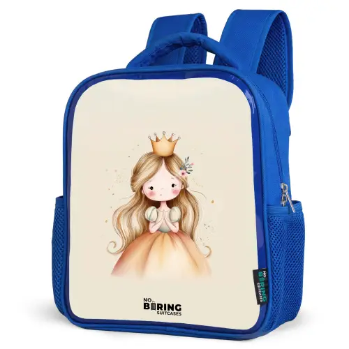 Prinses in gouden tinten Kinderrugzak - Blauw middel -schuin