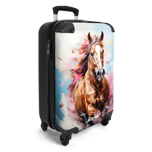 Galopperend paard met kleurrijke achtergrond Koffer - NBS - Handbagage middel -productfoto_3d