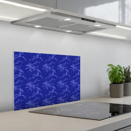Bloesem - Bloemen - Blauw keuken achterwand spatscherm klein 900 -3d_schuin