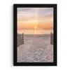 Zonsondergang - Strand - Zand fotolijst zwart zonder passe partout klein -3d