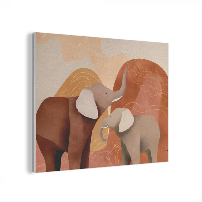 Olifanten - Oranje - Abstract PET vilt klein -3d