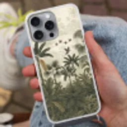 Papagaaien - Jungle - Tropisch - Green Hoesje iPhone 16 Pro Max met koord klein -sfeer3