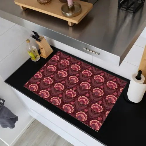 Bloemen - Waaier - Paars Inductie beschemer met haakjes klein 777 -sfeer1