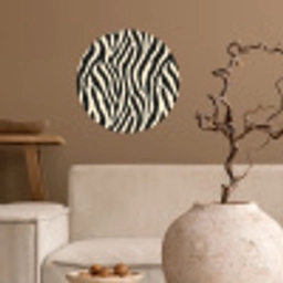 Zebra - Print - Klassiek - Zwart Wandcirkel behangsticker klein 186 -sfeer1