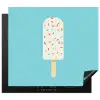 Ijsje - Stokje - Sprinkles - Lichtblauw Inductie beschermer vinyl 3mm middel -3d