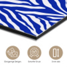 Zebra - Patroon - Kobalt - Blauw aluminium wit klein 46 -closeup_DE