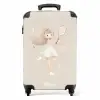 Meisje speelt tennis in beige kleuren NBS - Handbagage koffer - Kinderen Unisex middel -productfoto_recht