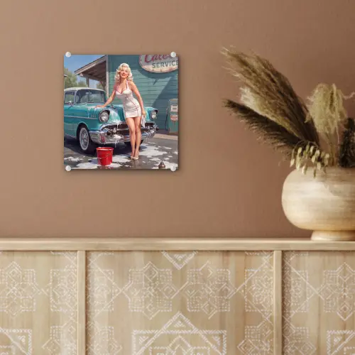 Auto - Vrouw - Groen plexiglas 5mm klein -sfeer5