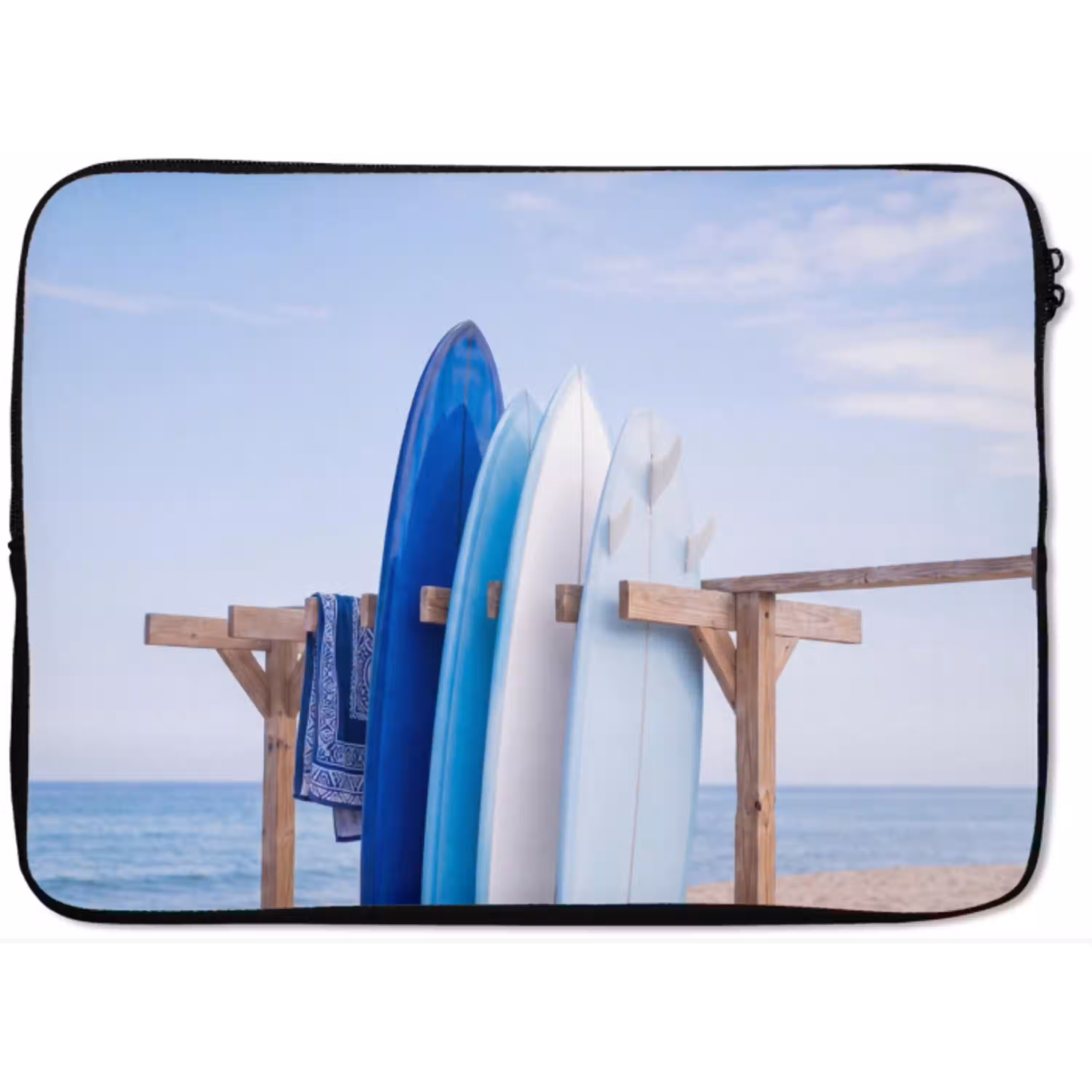 Surfplank - Strand - Zomer - Blauw - Water laptophoes neopreen klein -zkaufland3dotto