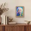 Oude man - Expressief - Kleurrijk Light Box met kabel (Tafellamp) klein -sfeer2