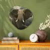 Afrikaanse olifant tegen de donkere wolken Wandcirkel Organisch Forex 3mm klein -sfeer2