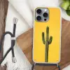 Cactus - Groen - Minimalistisch Hoesje iPhone 16 Pro Max met koord klein -sfeer4