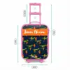 Dinos - Bliksem - Dieren - Blauw Kinderkoffer - Roze klein -productfoto_formaten
