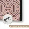 Donkerblauw - Roze - Patroom - Symmetrisch Textielframe zwart klein 947 -USP_ophangsysteemNL