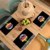 Maan - Geel - Roze - Zwart Placemat vinyl groot -zzsfeer5_Kitchenyeah-website