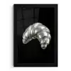 Croissant - Metaal - Zilver fotolijst zwart zonder passe partout klein -3d