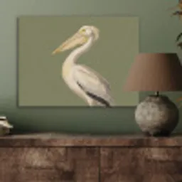 Pelikaan - Wit - Vogel - Klassiek - Natuur PET vilt klein -sfeer2