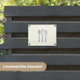 Blauw - Bestek - Lijn tuinposter los doek klein -sfeer3