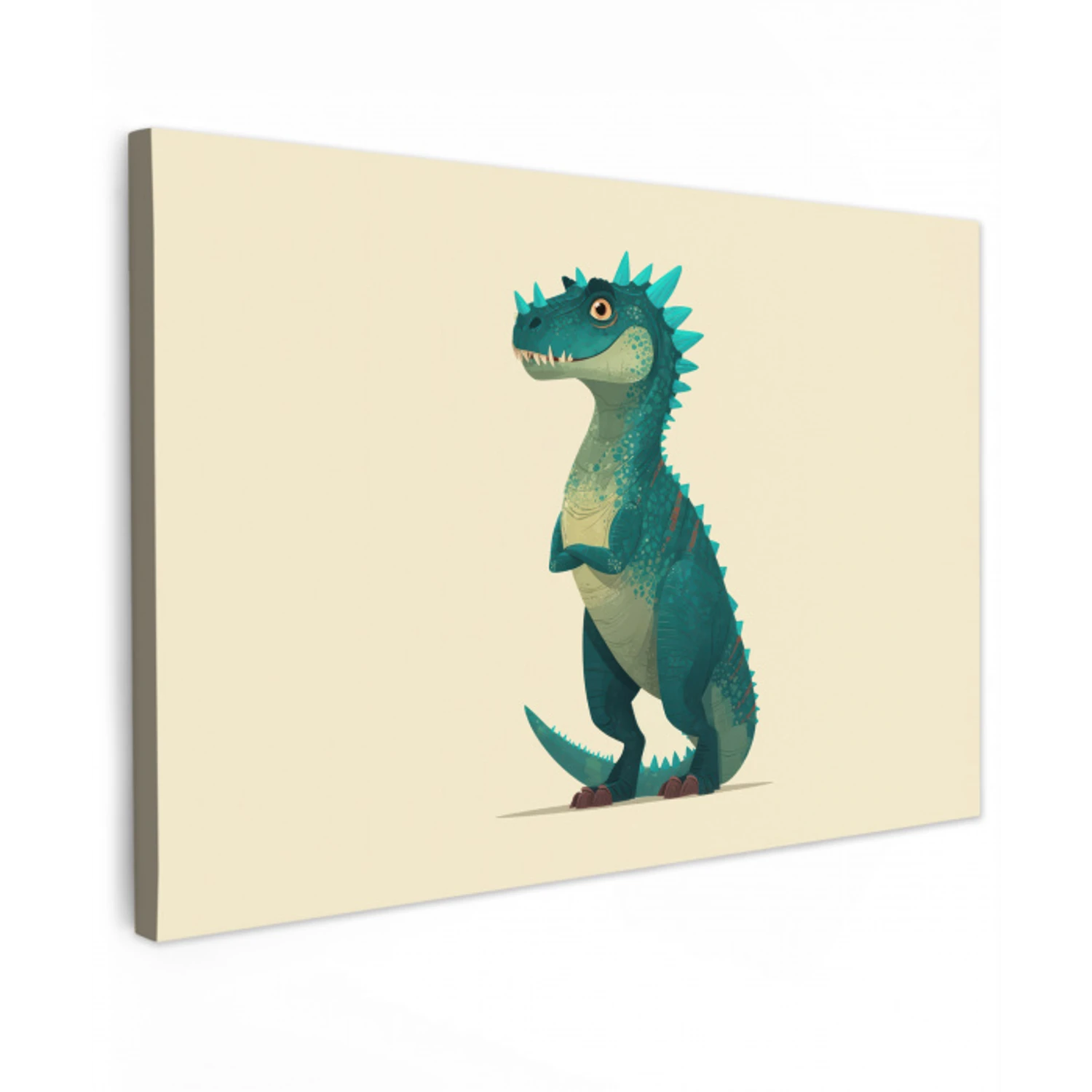 Dinosaurus - Turquoise - Stekels canvas 2cm klein -z3d